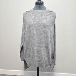 Fiorucci Oversized Cold Shoulder Tunic Sweater Dress Square Neck Gray Women's XS